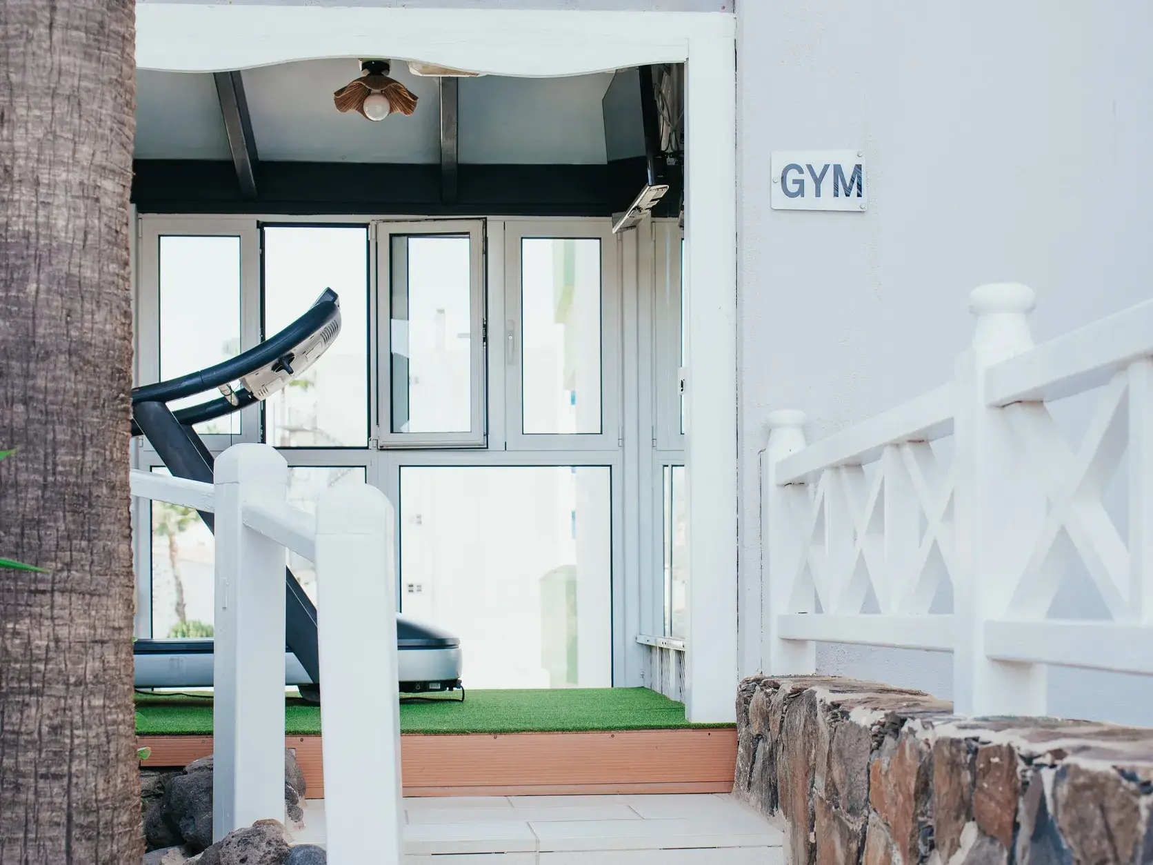 Mancuernas de la zona fitness